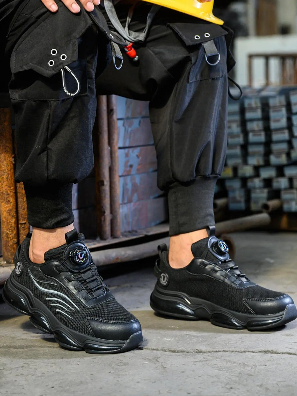 Men'S Safety Shoes Steel Toe Kevlar Anti-Puncture, Casual Low Top Closed Work Boots for Spring & Fall, Industrial Outdoor Construction Worker Footwear