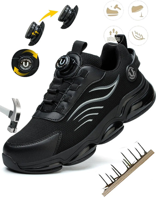 Men'S Safety Shoes Steel Toe Kevlar Anti-Puncture, Casual Low Top Closed Work Boots for Spring & Fall, Industrial Outdoor Construction Worker Footwear